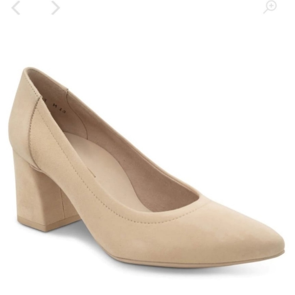 Paul Green Kami Pointed Nude Leather 3" Block Heel Pump Women’s Size 8